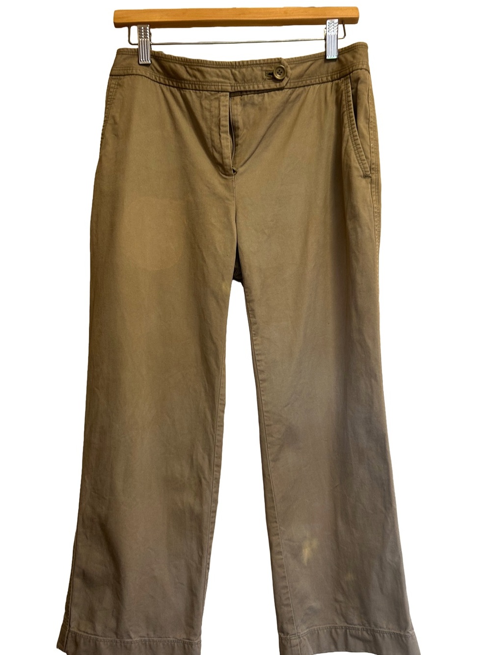 Vintage Ann Taylor 90s Cotton Rayon Blend Khaki Chino Pants - Picture 1 of 6